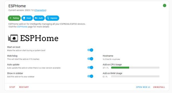 نصب esphome روی دستیار خانگی