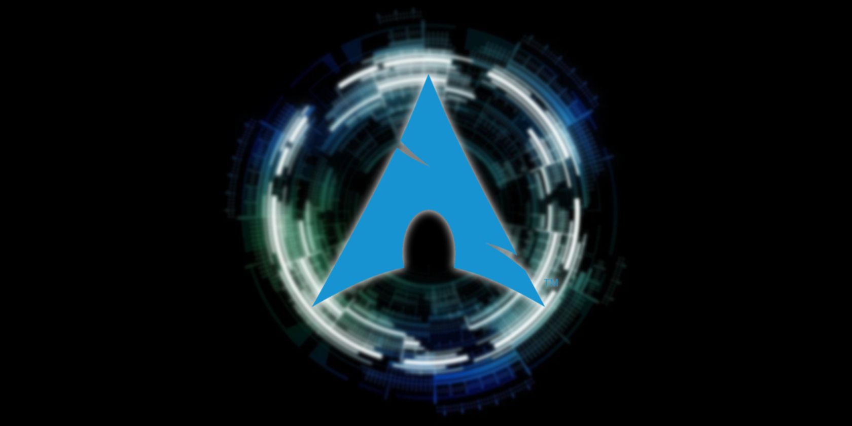 arch linux logo on a dark background