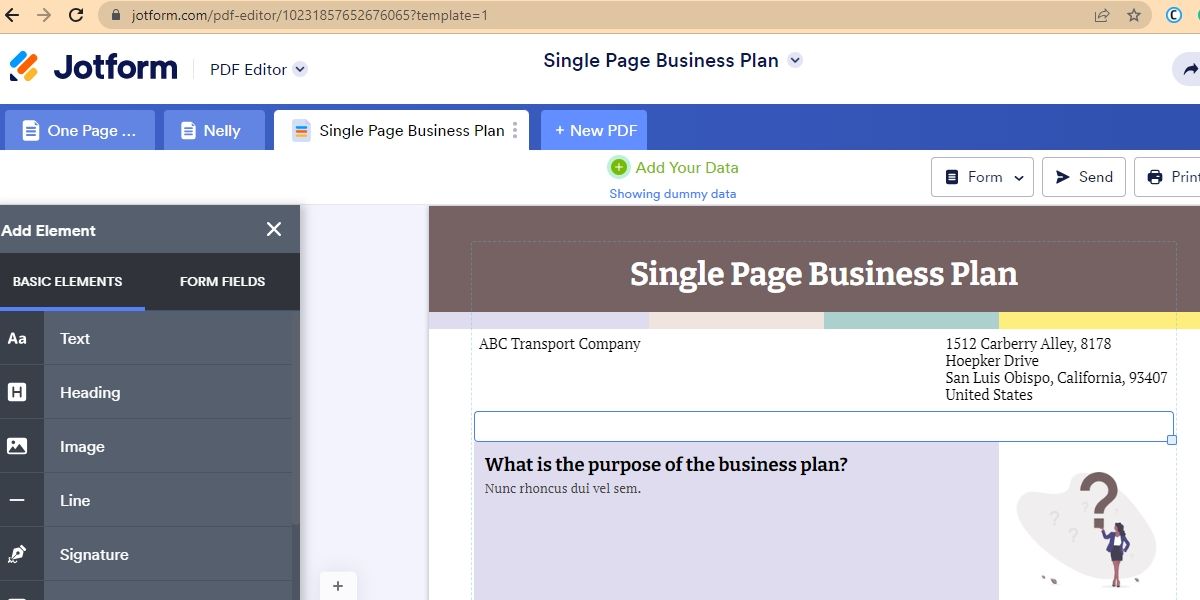 Jotform Online Business Plan Template
