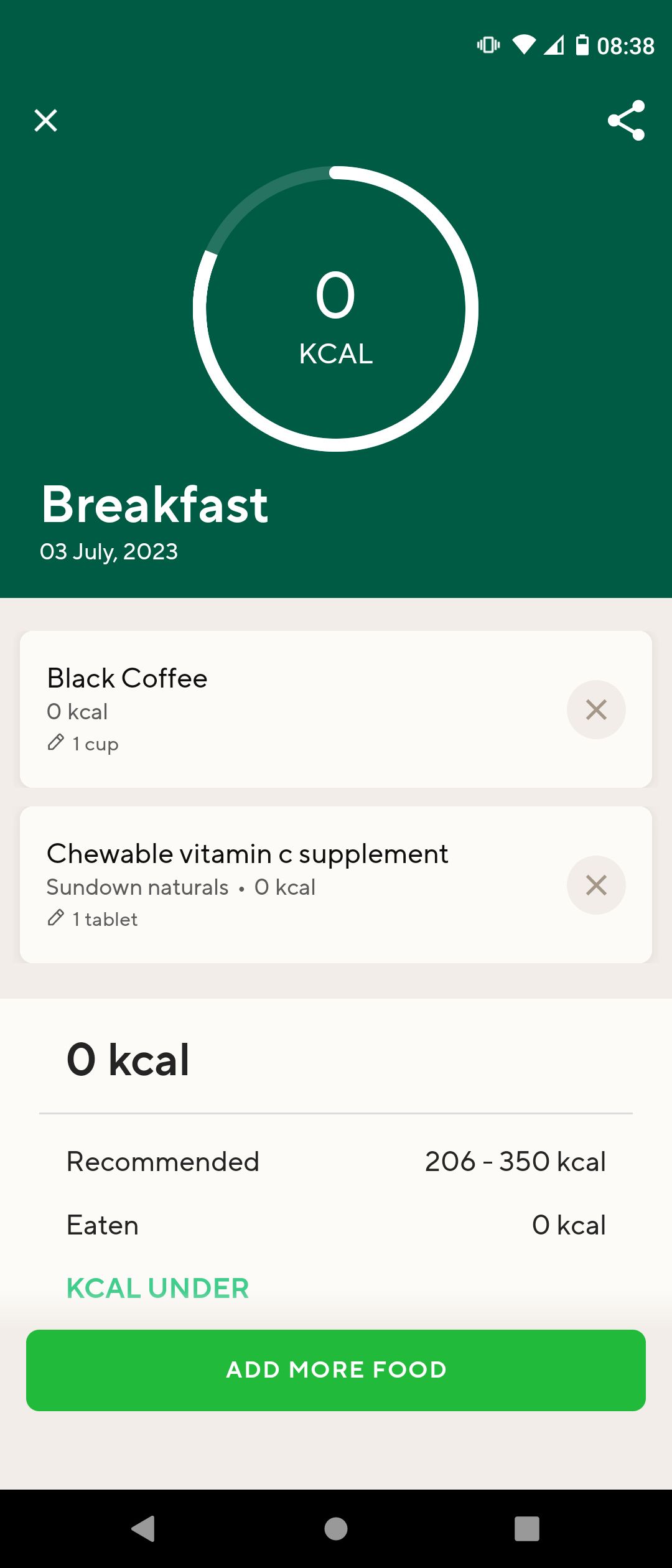 Lifesum App Tracking Breakfast Nutrition