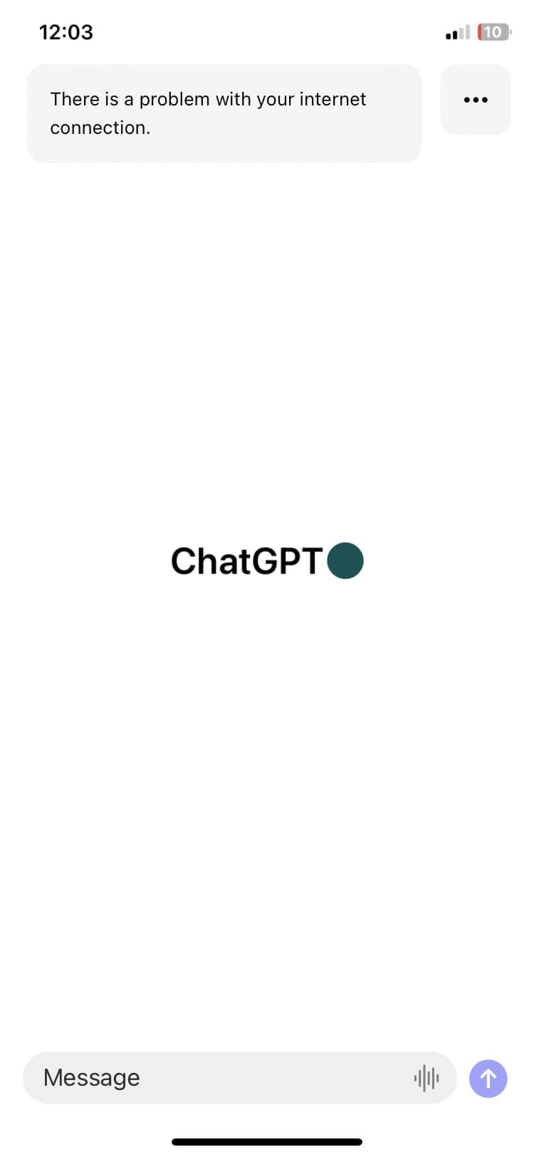 không có kết nối internet Ứng dụng ChatGPT