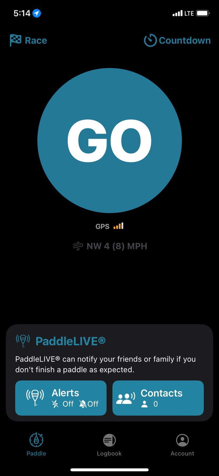 صفحه نمایش برنامه Paddle Logger GO