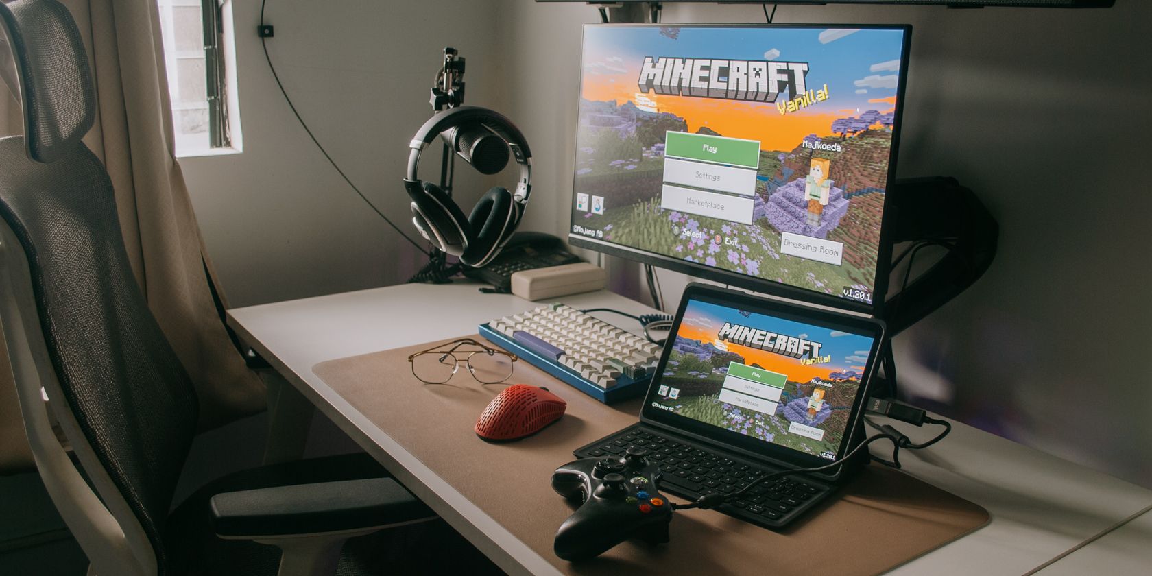 PC streaming Minecraft to tablet with Steam Link