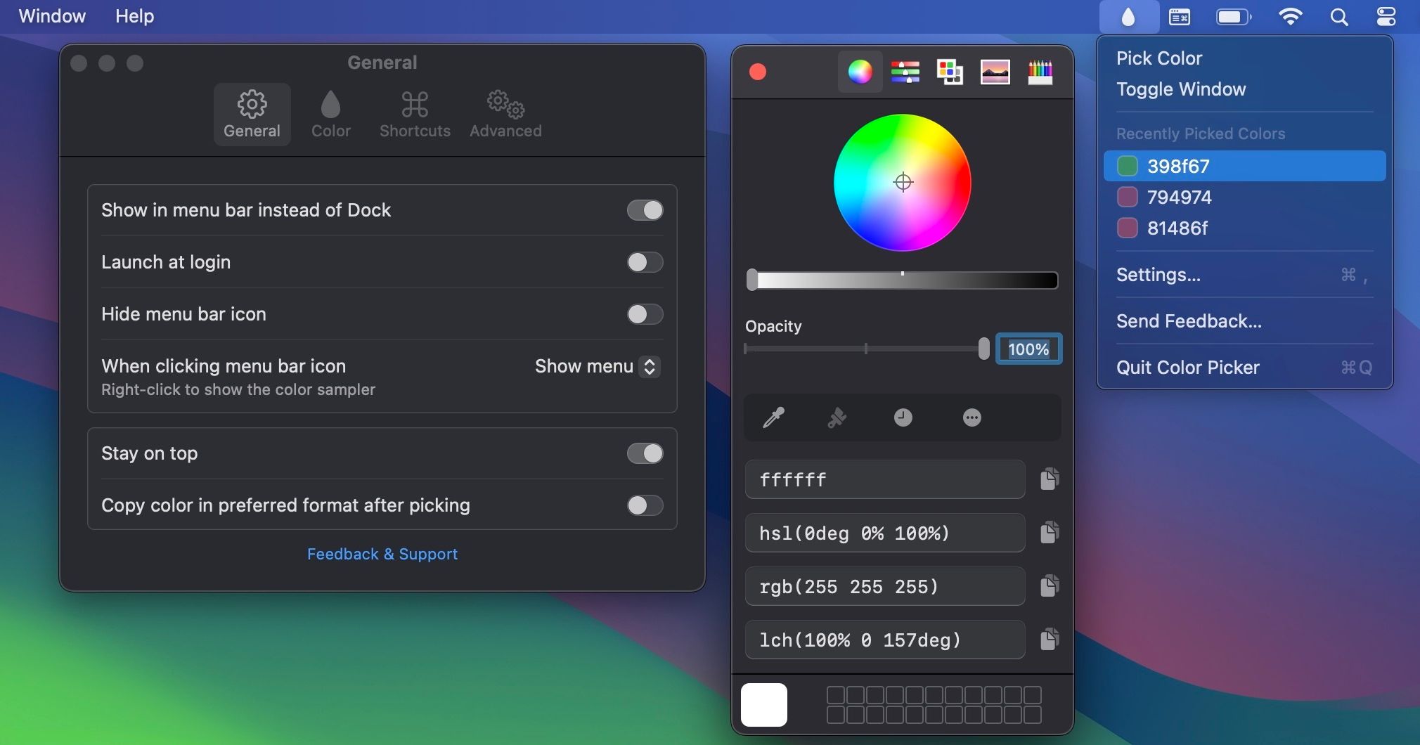 picking hex color code using System Color Picker on a Mac