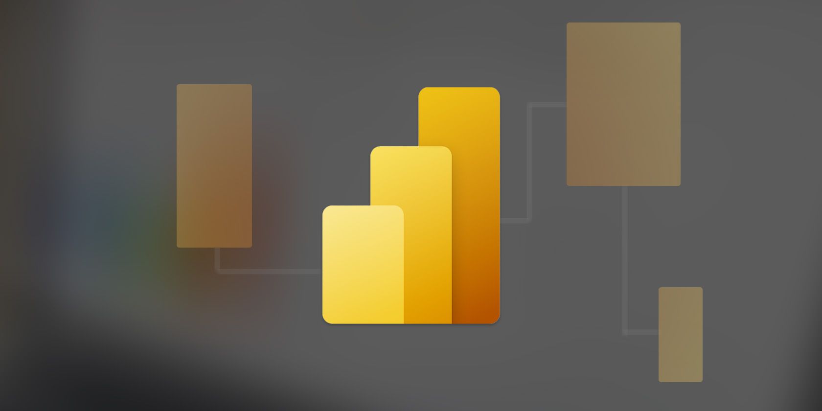 Power BI logo connected to dimension tables