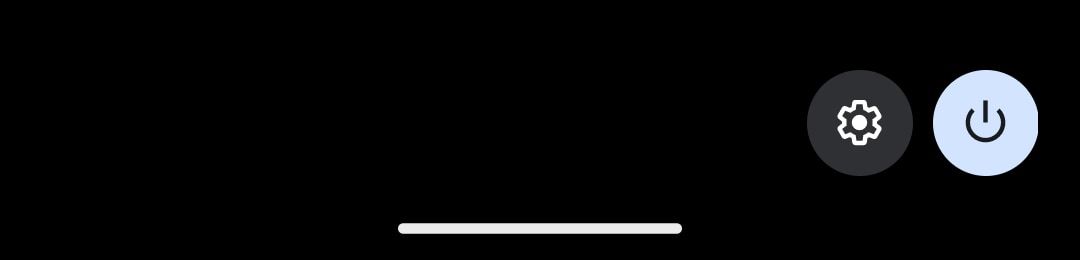 power button in quick settings panel