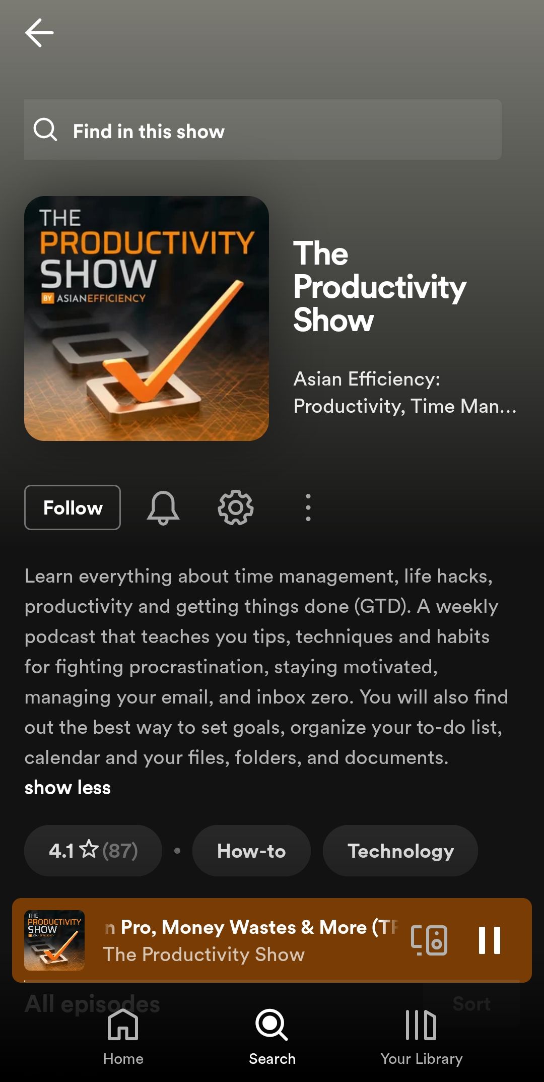 نمایش بهره وری در Spotify