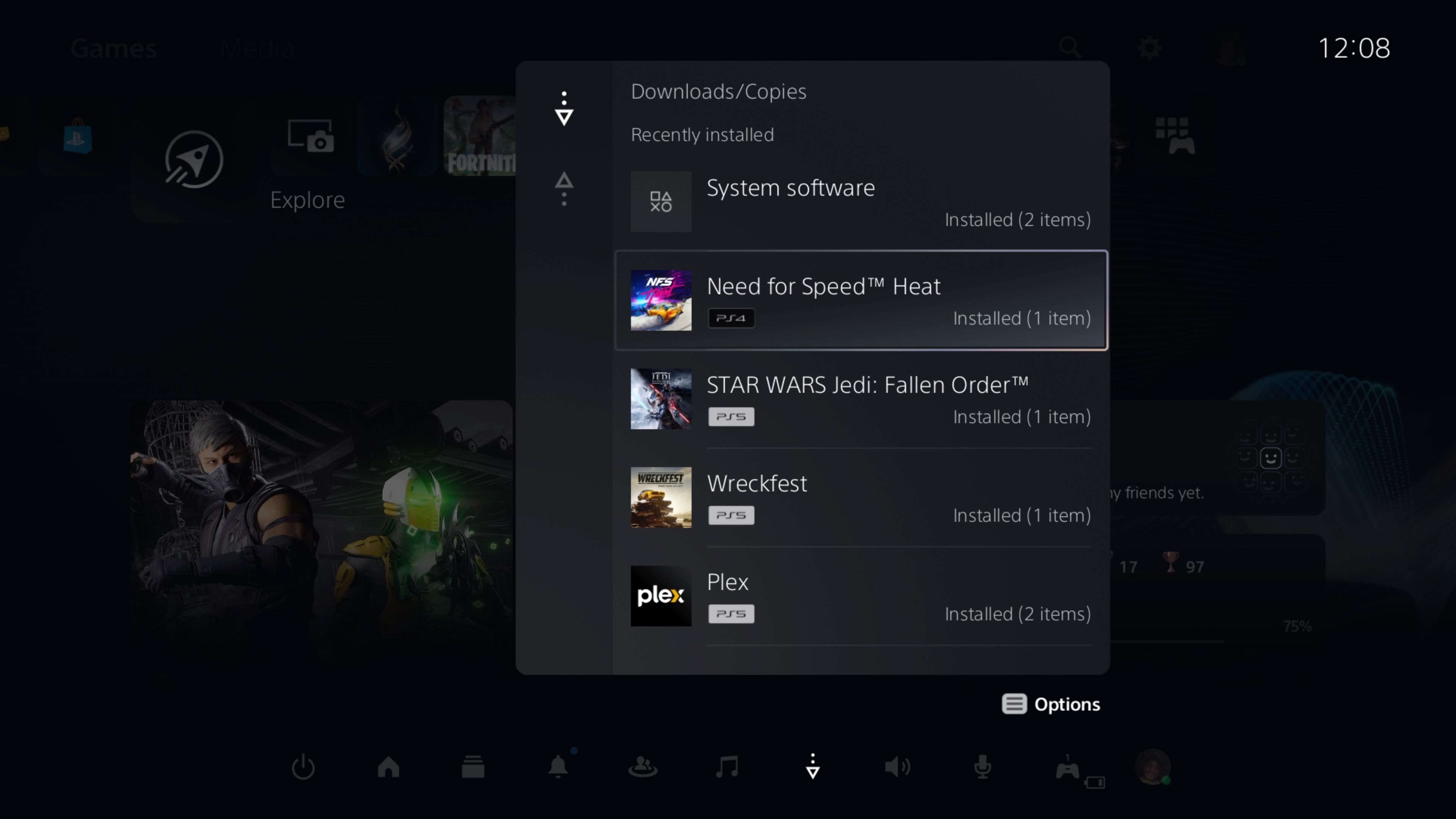 PS5 downoad and update window
