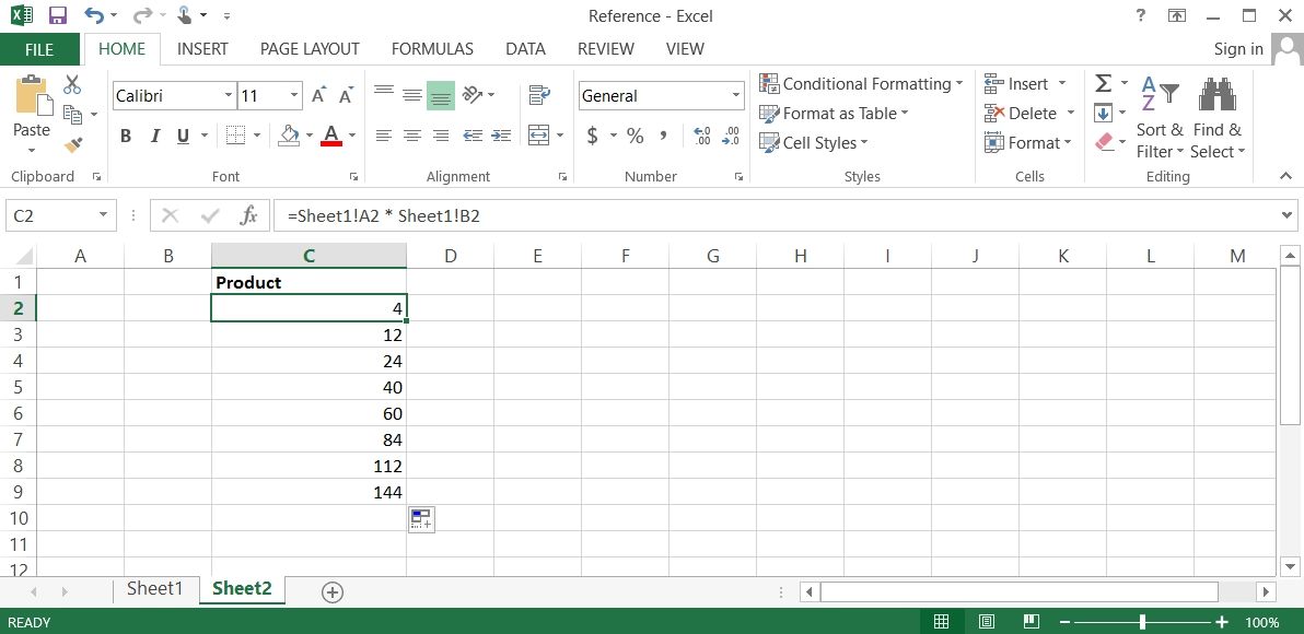 Tham chiếu đến một trang tính khác trong Excel