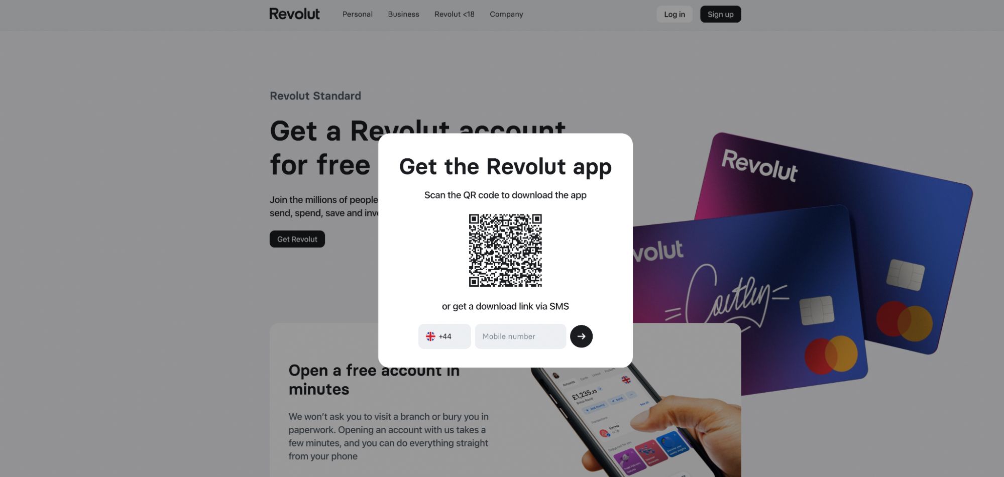 صفحه اصلی دسکتاپ Revolut