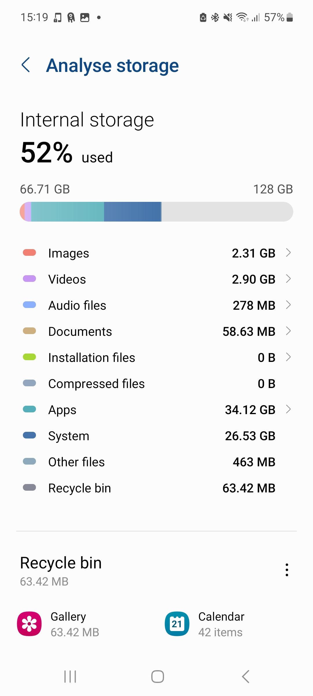 Phân tích bộ nhớ trong Samsung My Files