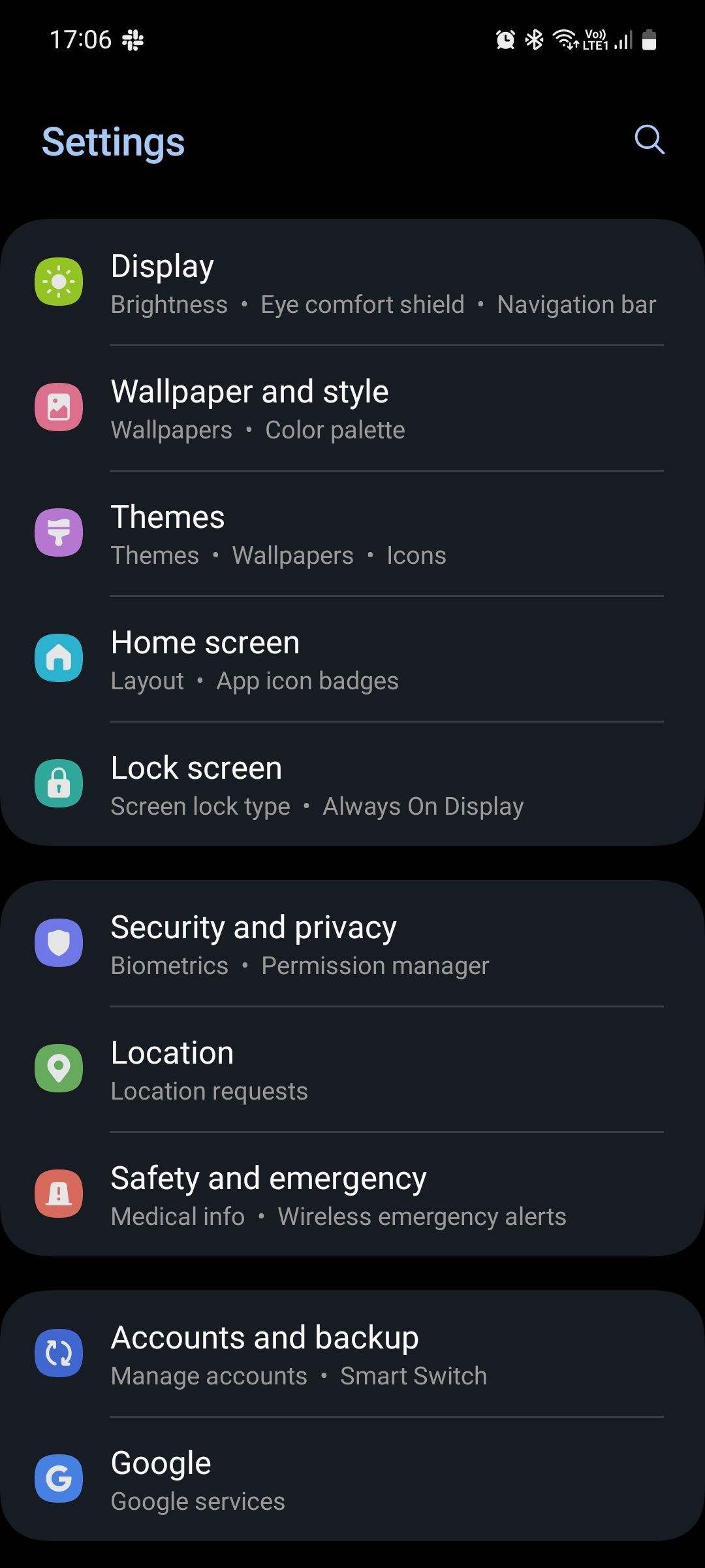 Samsung One UI 5.1 device settings