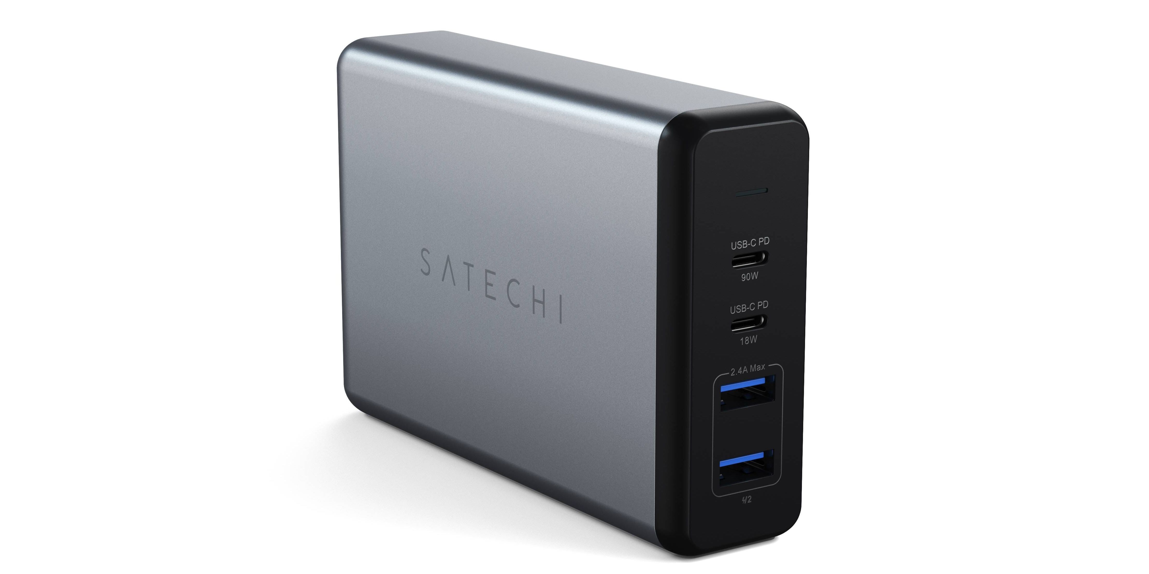 The front of Satechi's 108-watt USB-C desktop charger with two USB-A and two USB-C ports