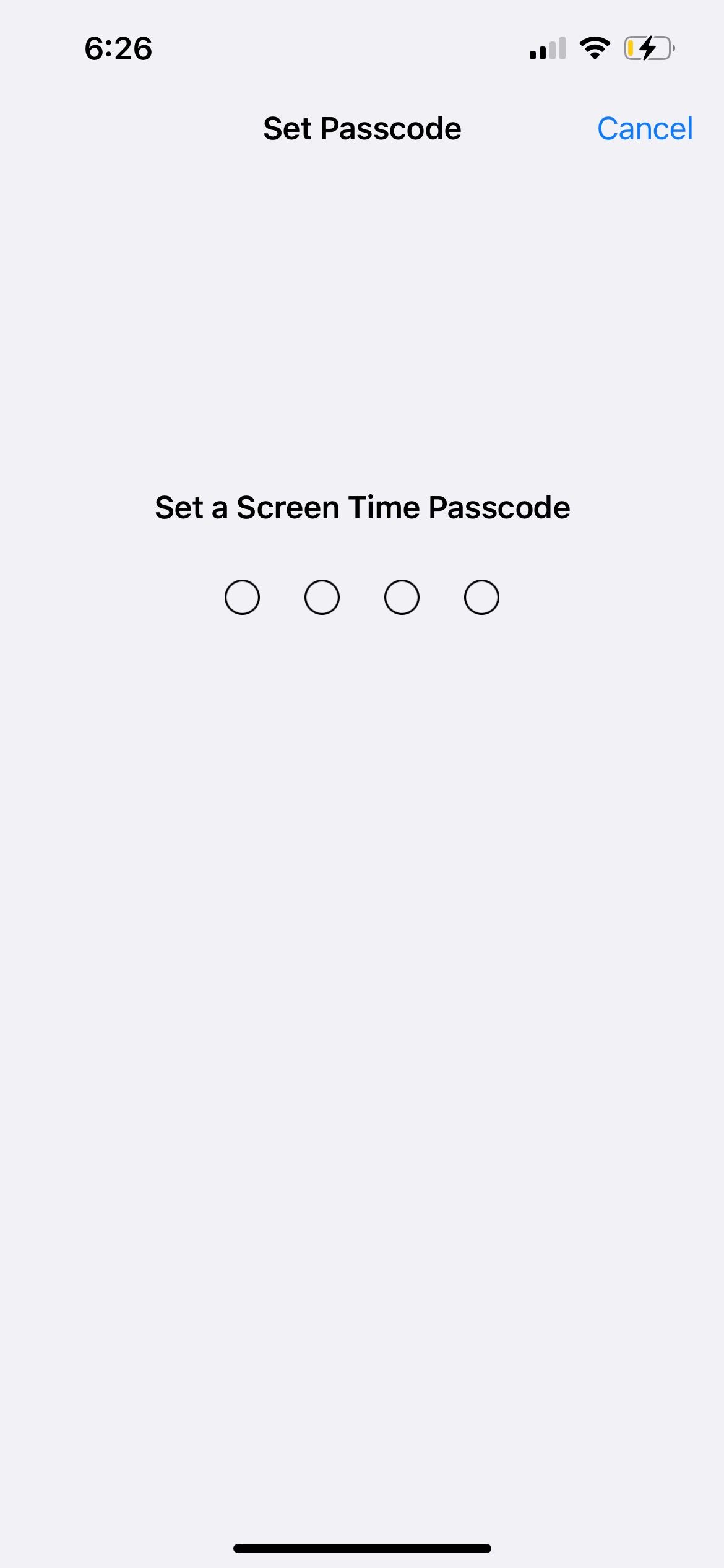 screen time passcode