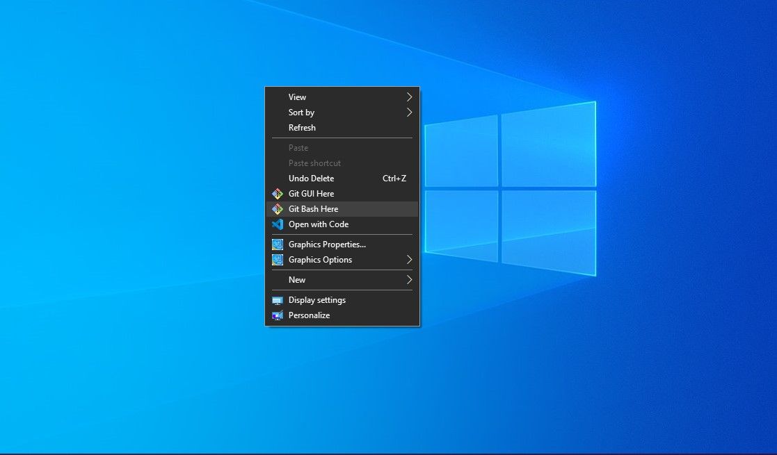 Một menu trên nền màn hình Windows với các tùy chọn được hiển thị