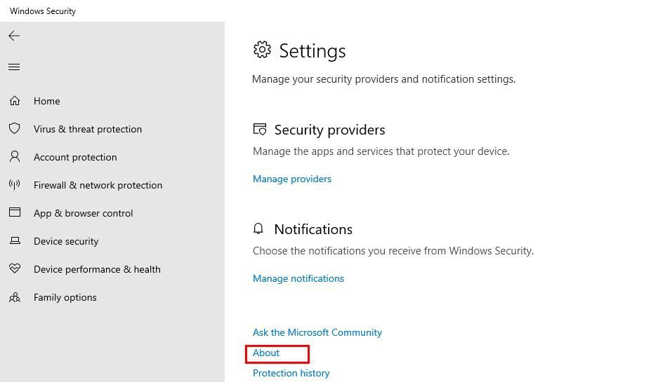 Скриншот настроек безопасности Windows