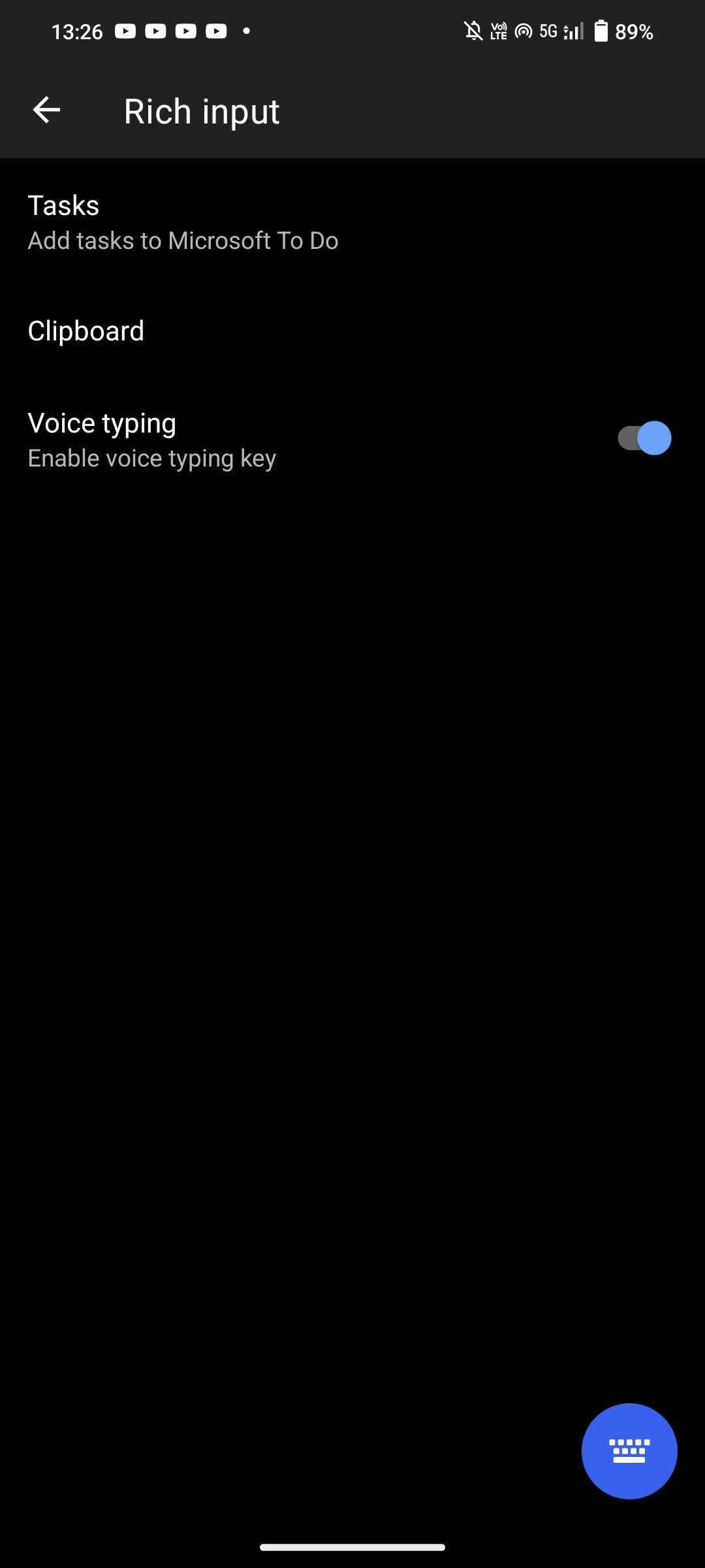 تنظیمات ورودی غنی در Swiftkey