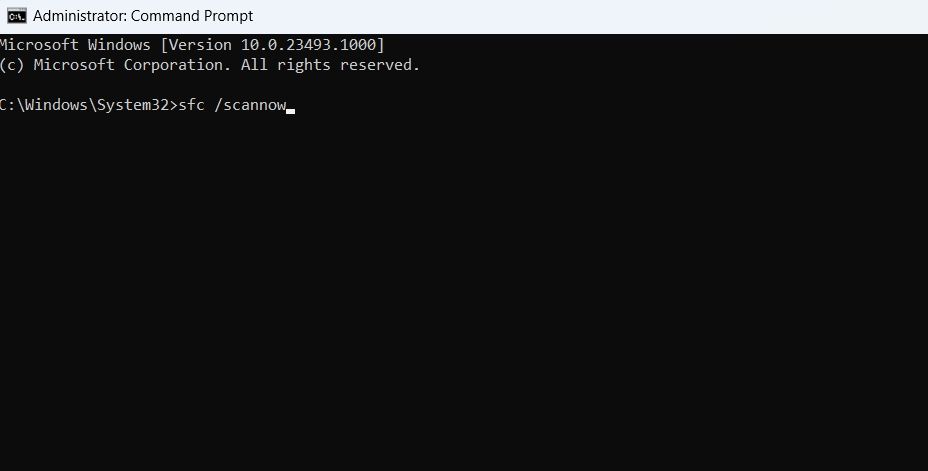 Sfc scan in Command Prompt