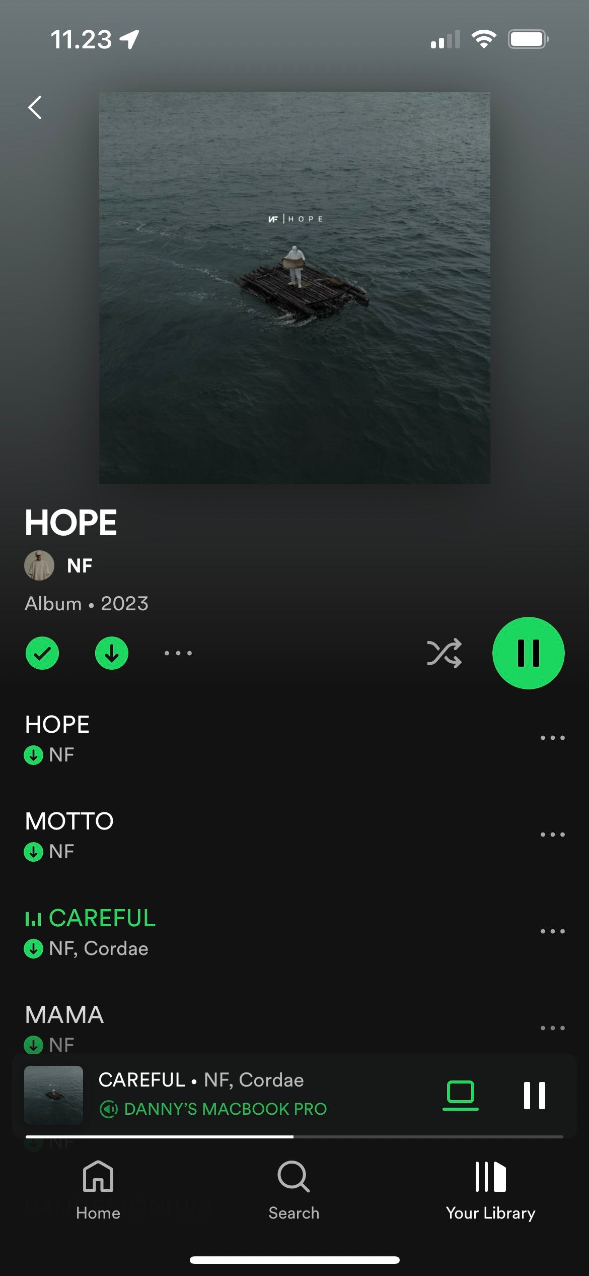 Spotify Album Appearing on iPhone 