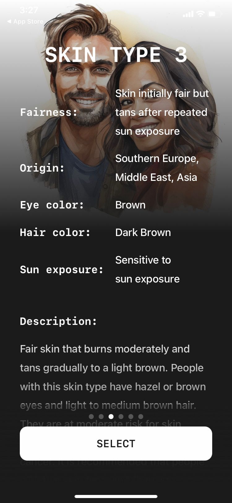 صفحه نمایش نوع پوست برنامه SunBlock