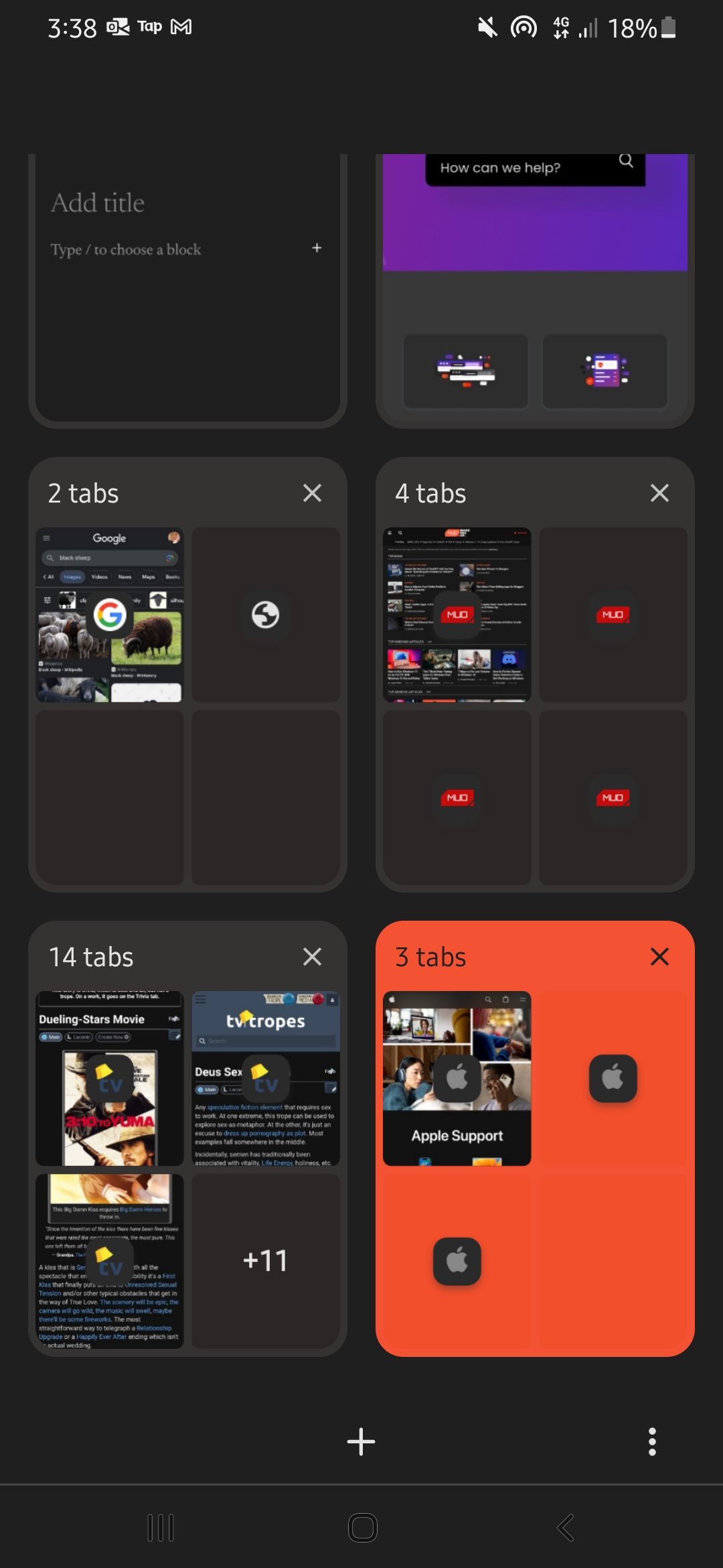 Tab groups in Brave for Android