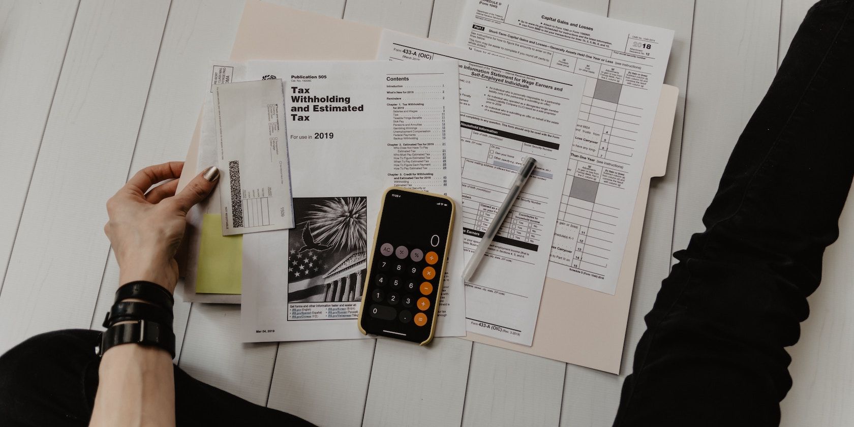 Taxation forms and a calculator