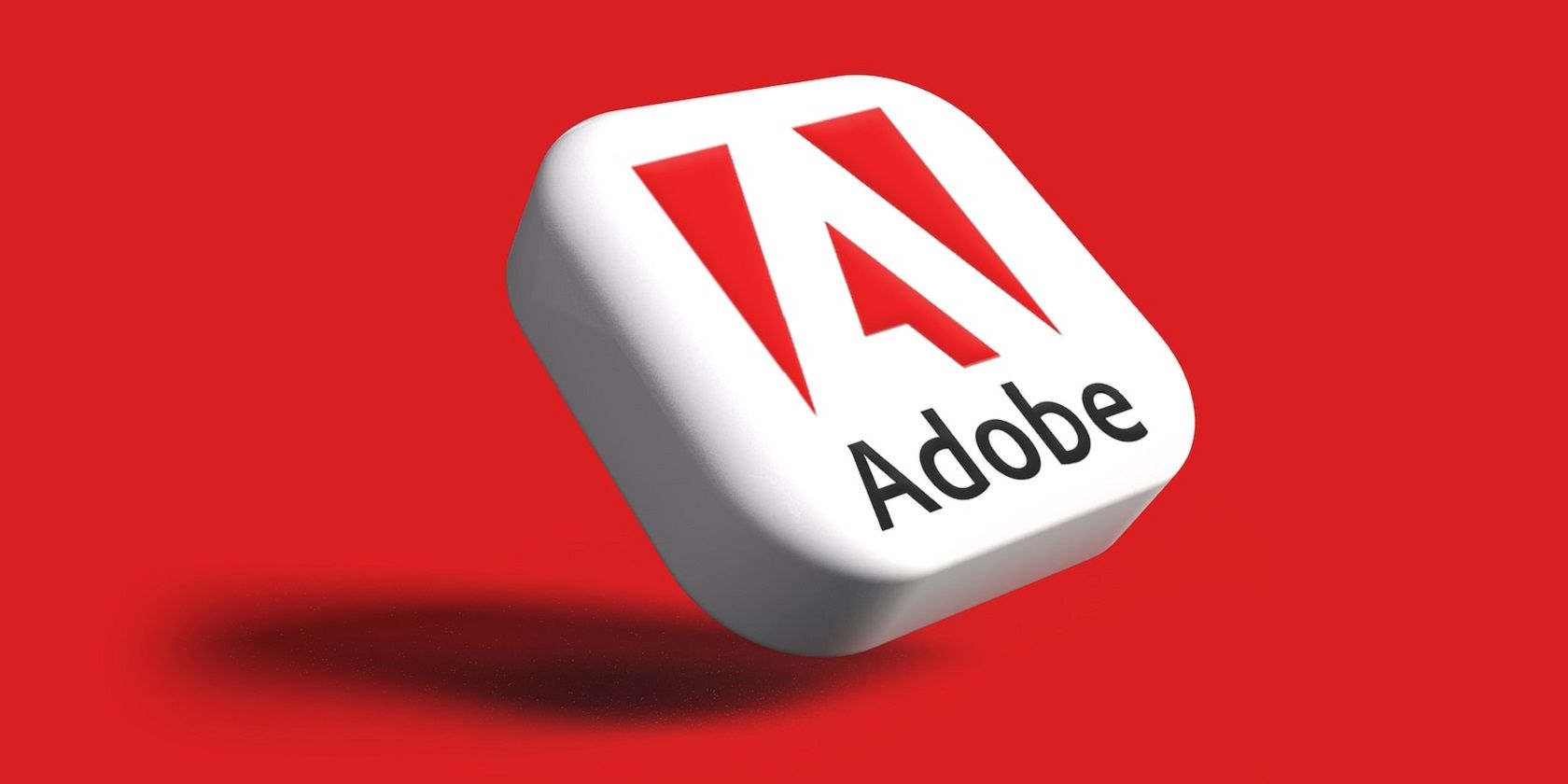 The Adobe logo right next to a red background
