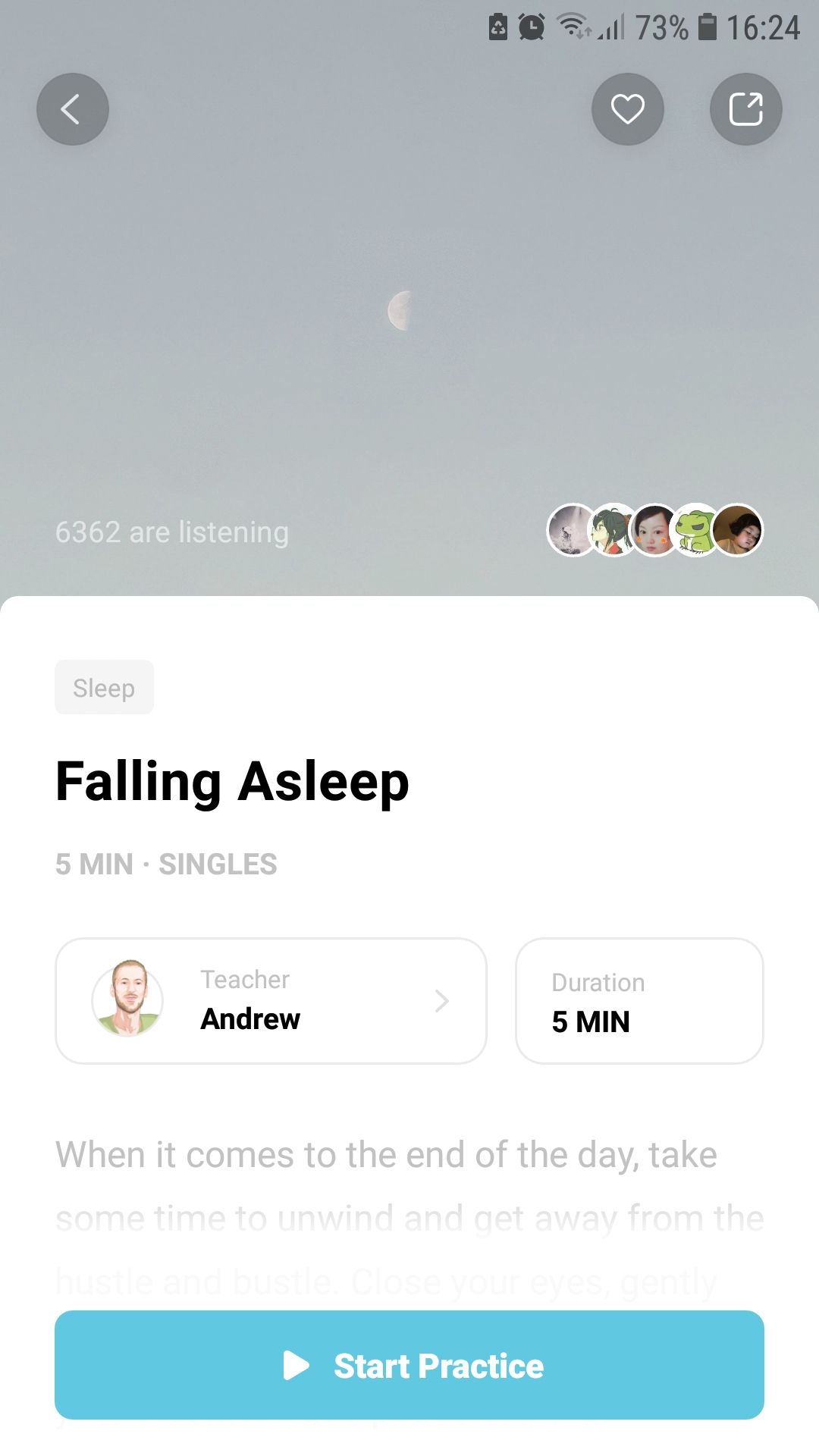 Tide sleep meditation app falling asleep