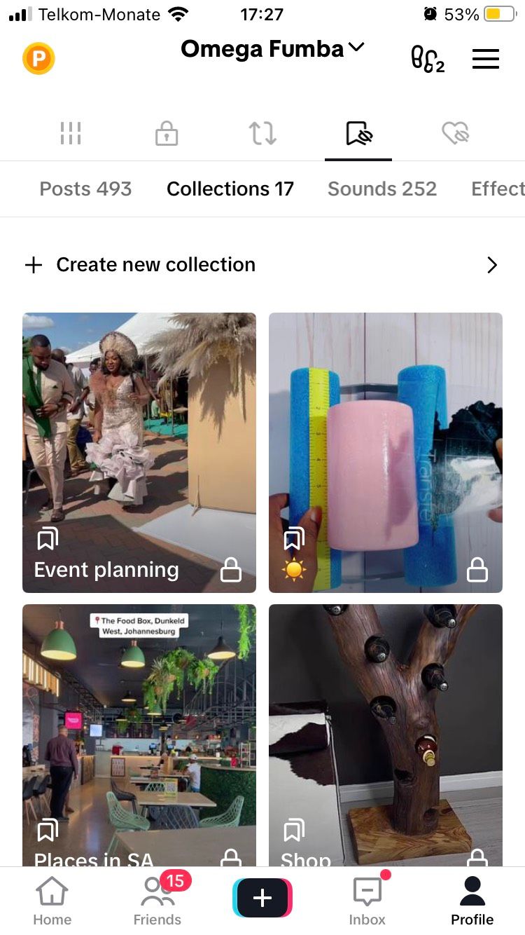 Viewing TikTok collections
