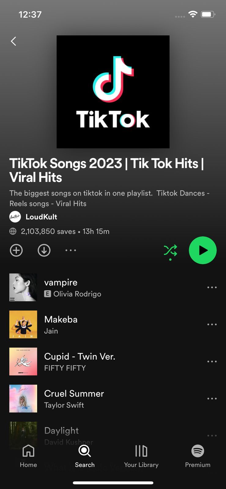 لیست پخش آهنگ های Tiktok 2023 در Spotify