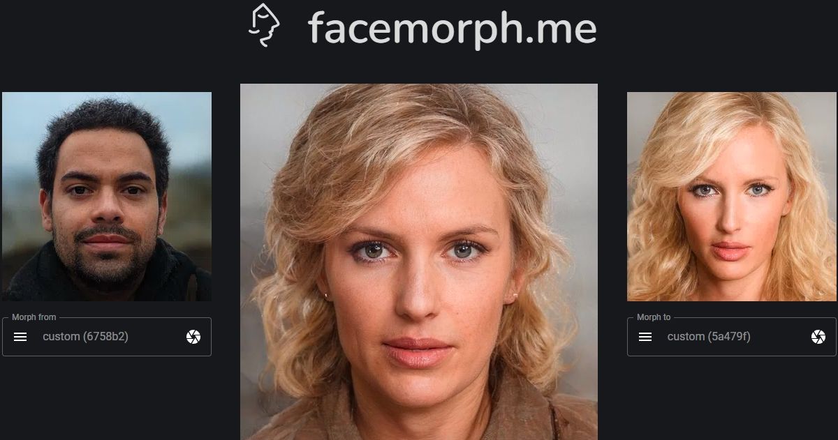 Two faces morphed using facemorph