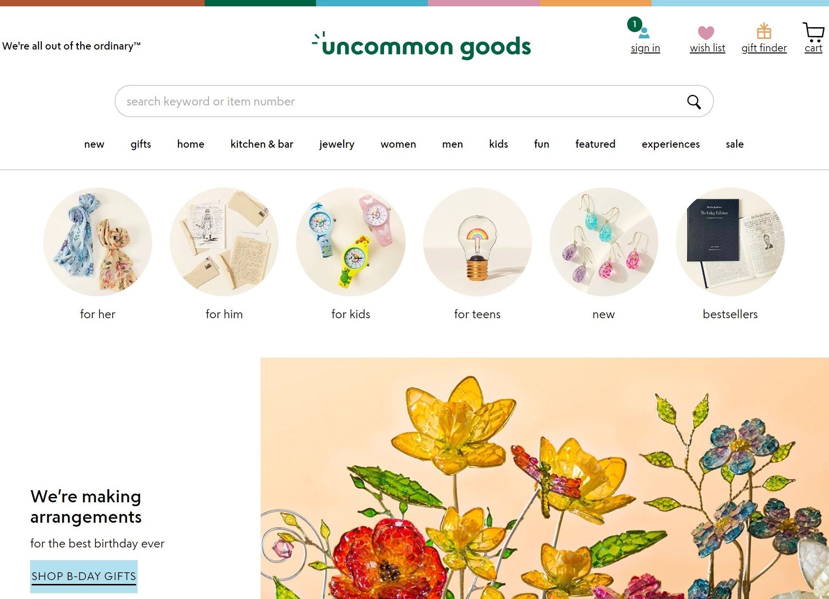 uncommon goods homepage