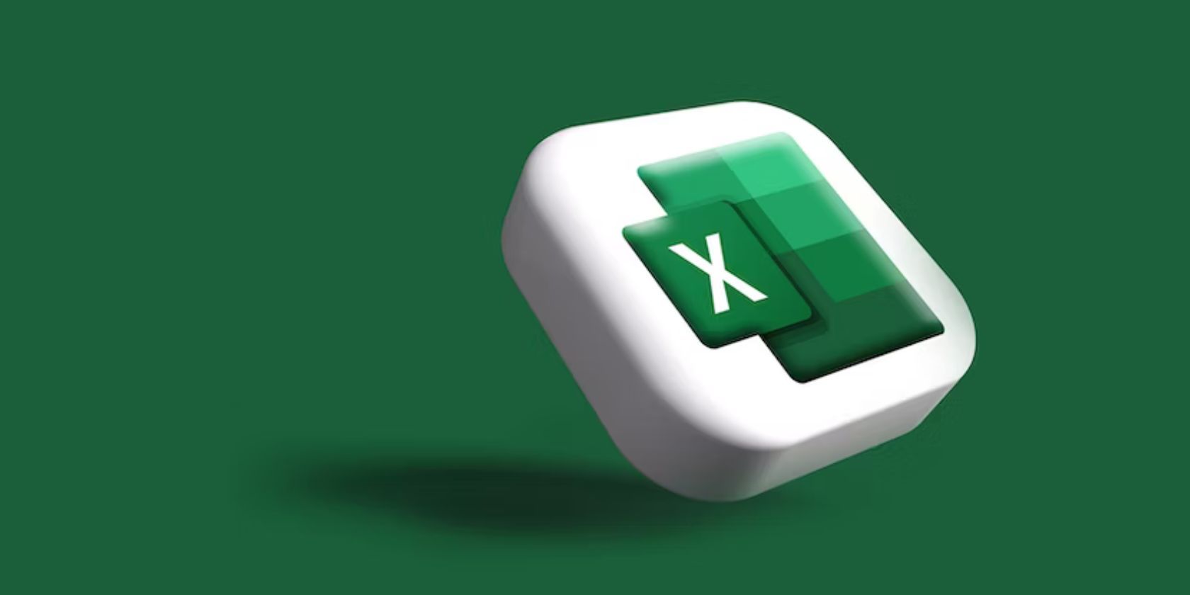 An icon of Microsoft Excel in 3D floating in a green background
