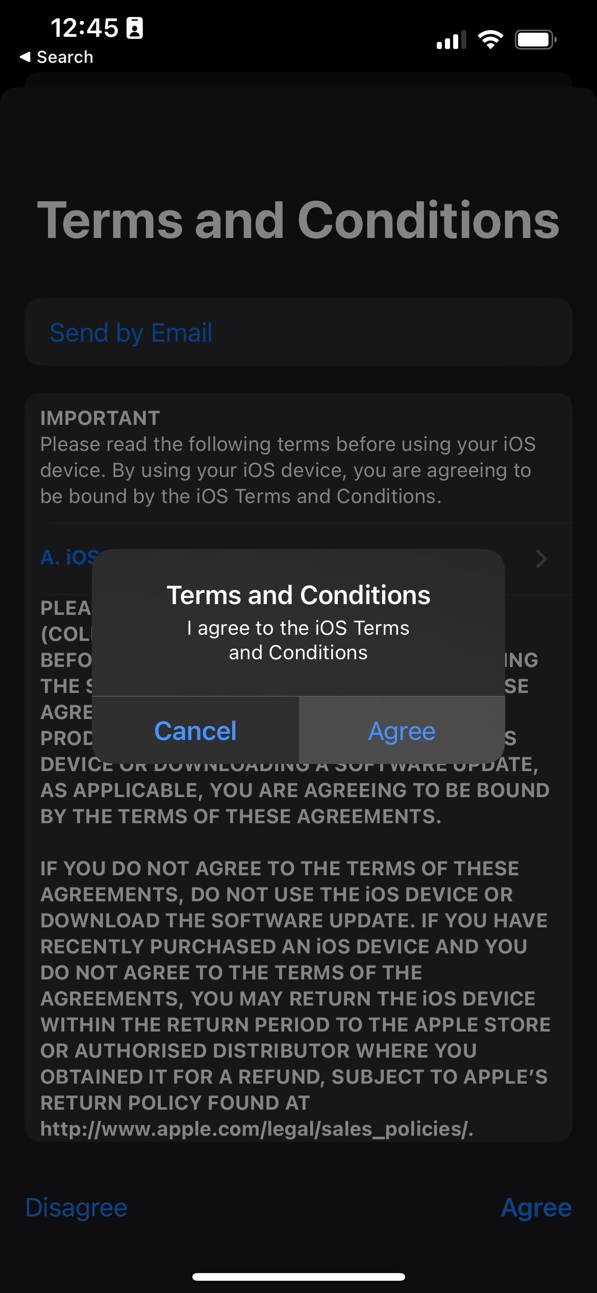 شرایط و ضوابط را در iOS به روز کنید