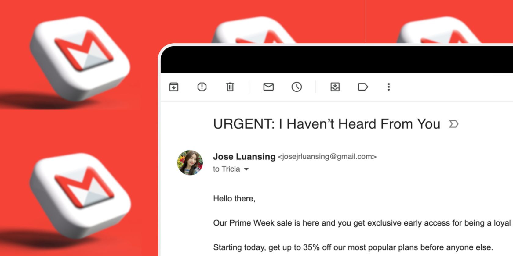 Sending an Email With Urgent Subject Line Via Gmail