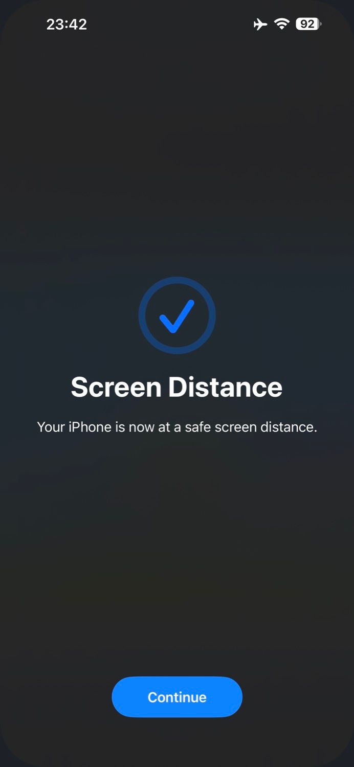 Khoảng cách màn hình hiển thị iPhone ở khoảng cách màn hình an toàn