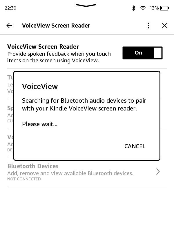 جعبه گفتگوی جفت شدن VoiceView