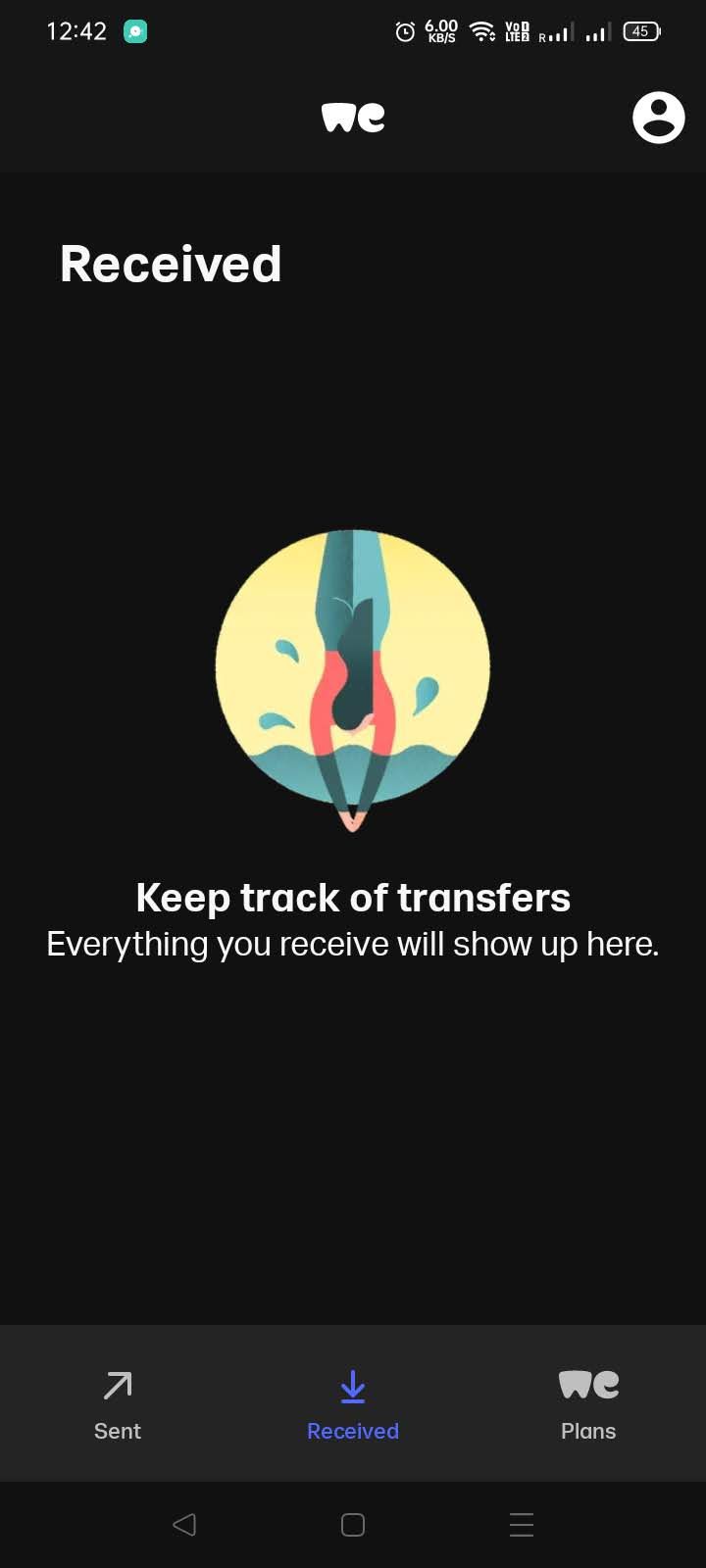 صفحه دریافت اپلیکیشن WeTransfer