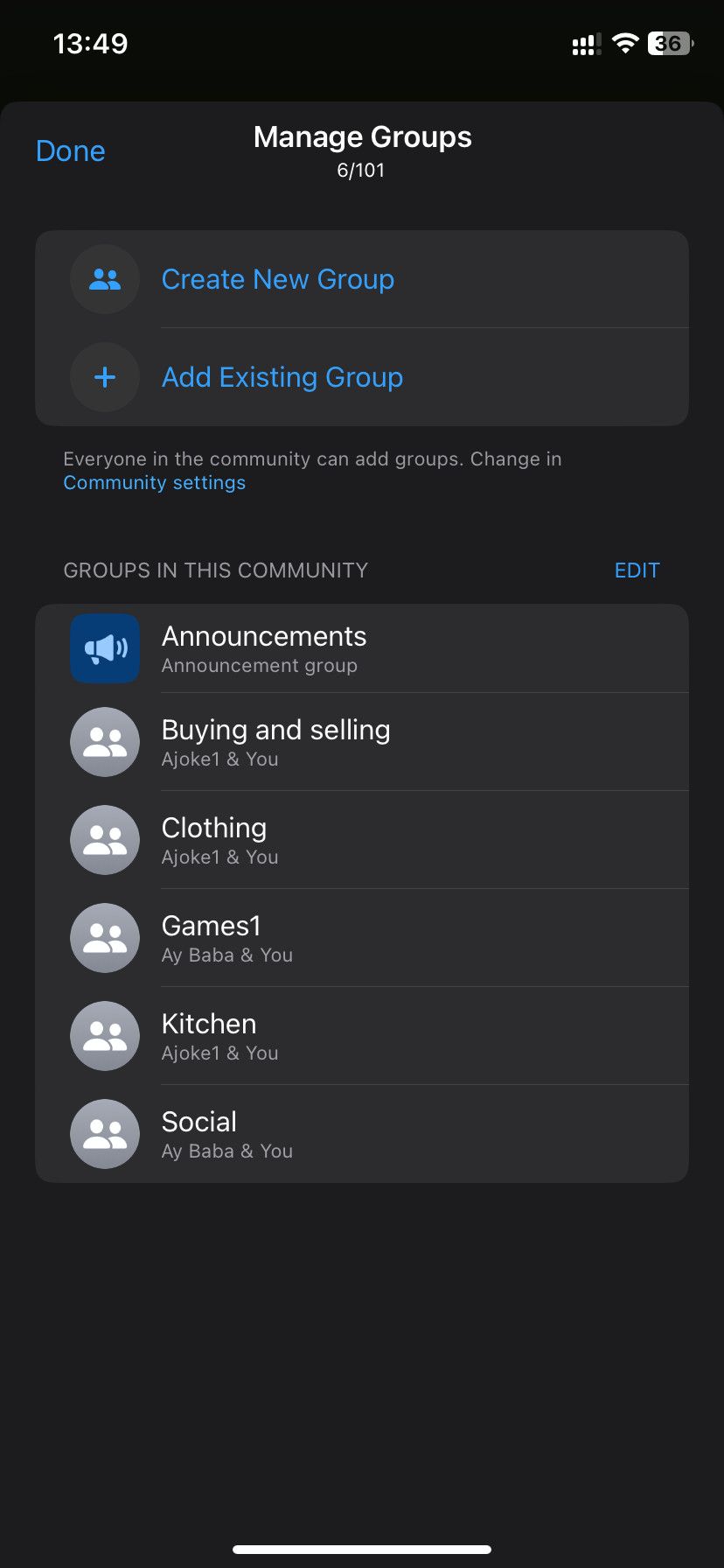 WhatsApp community and groups