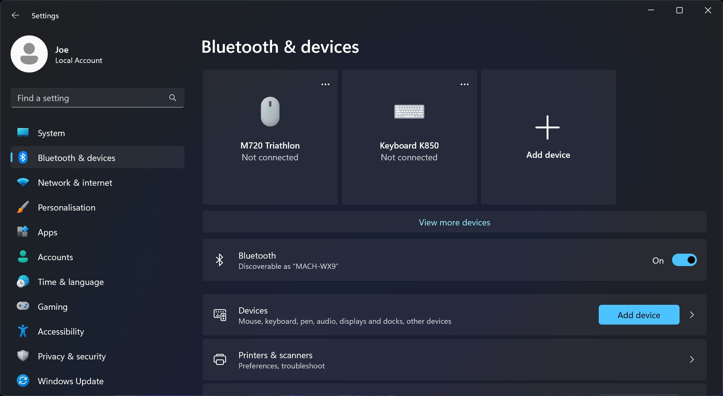 windows 11 bluetooth and devices