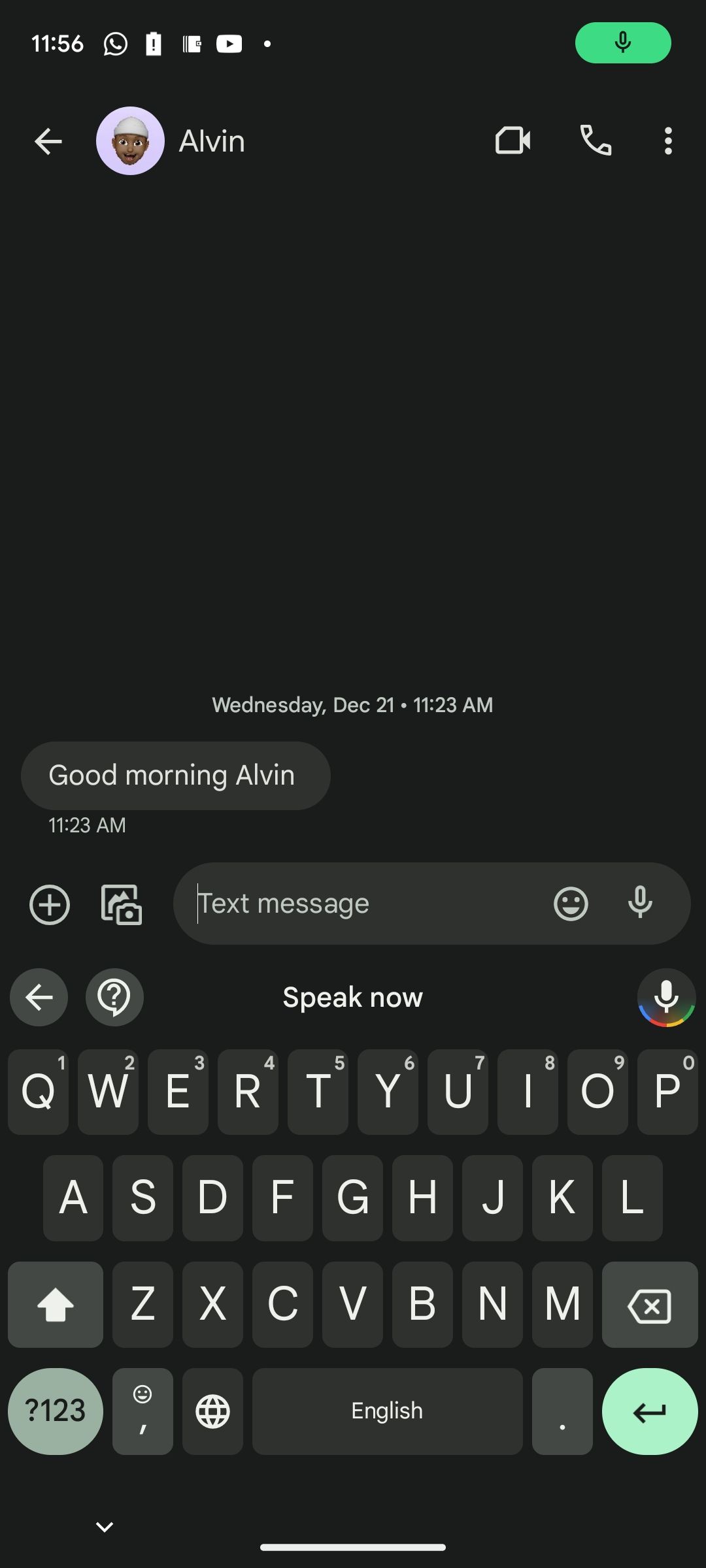 Voice Typing activated in Gboard