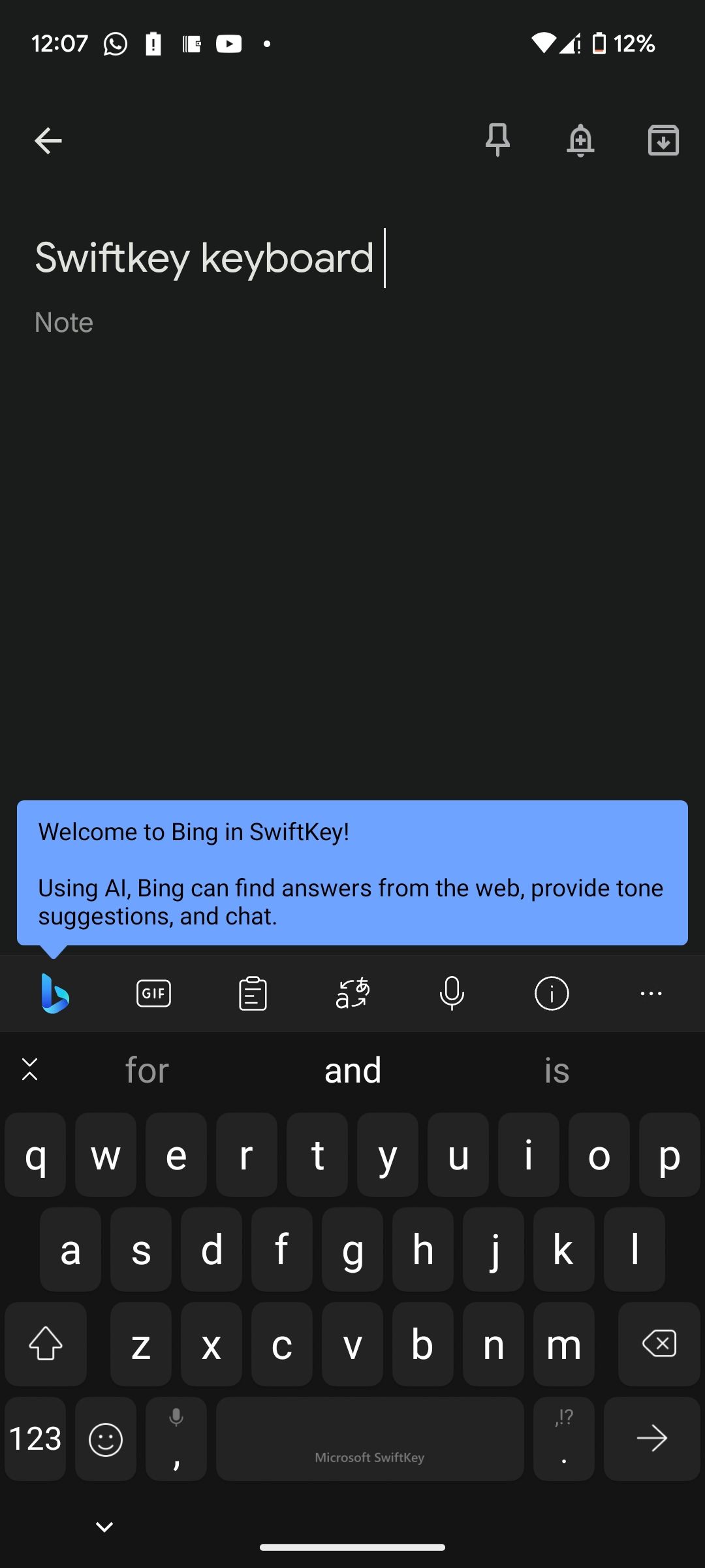 استفاده از صفحه کلید Swiftkey برای تایپ