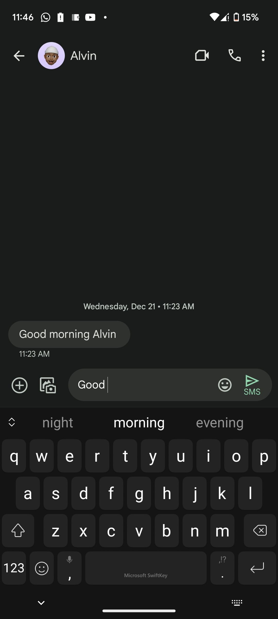 Text predictions on Android