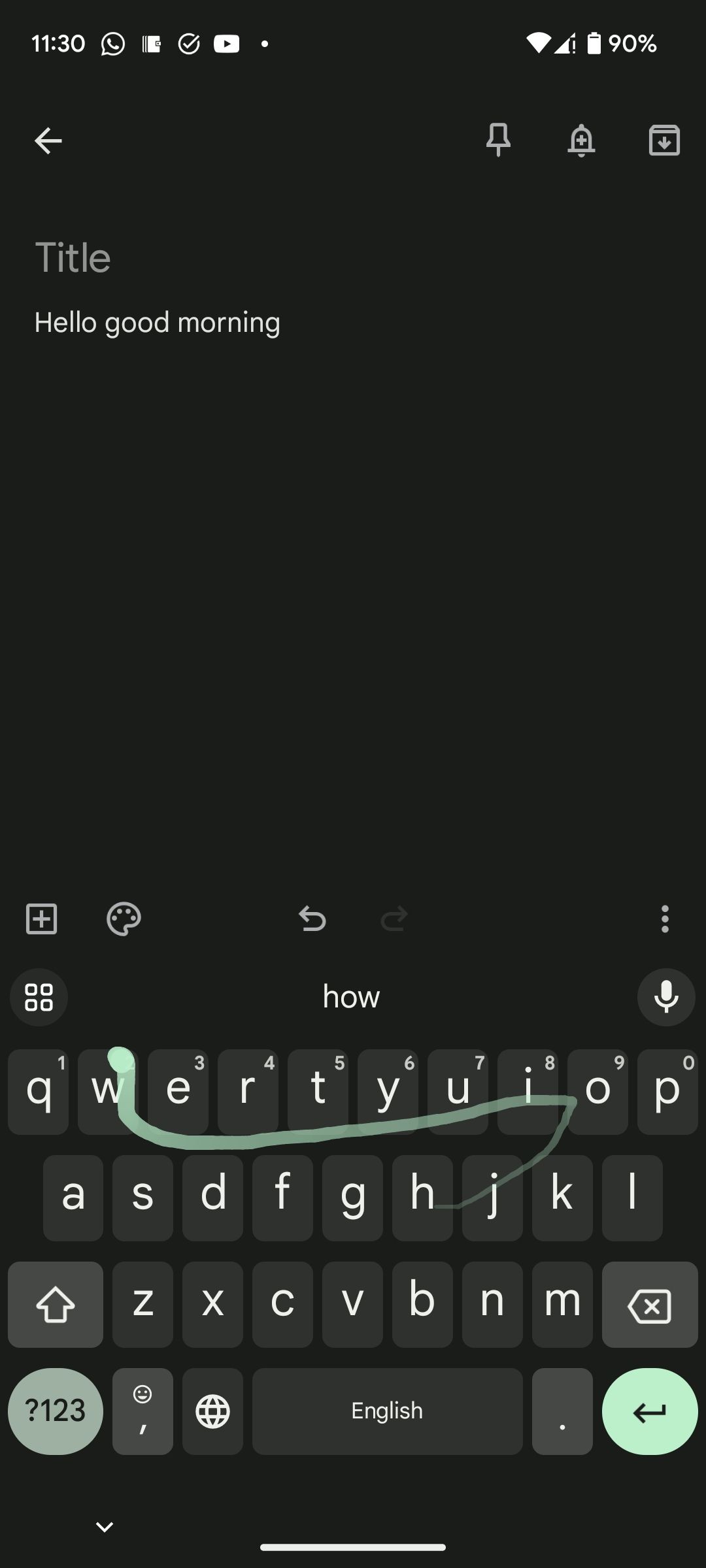 Touch typing using Gboard on Android