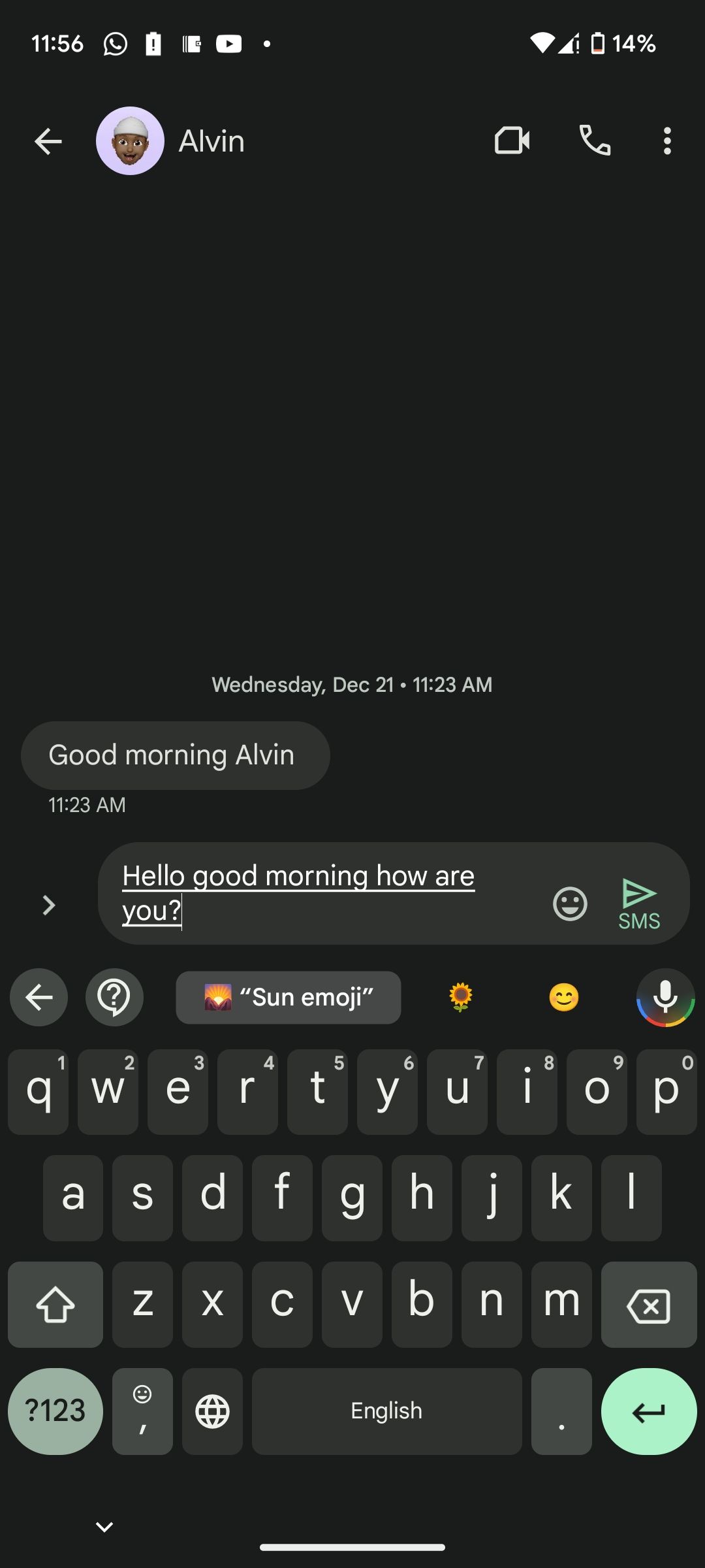 Typing using Voice Typing feature in Gboard