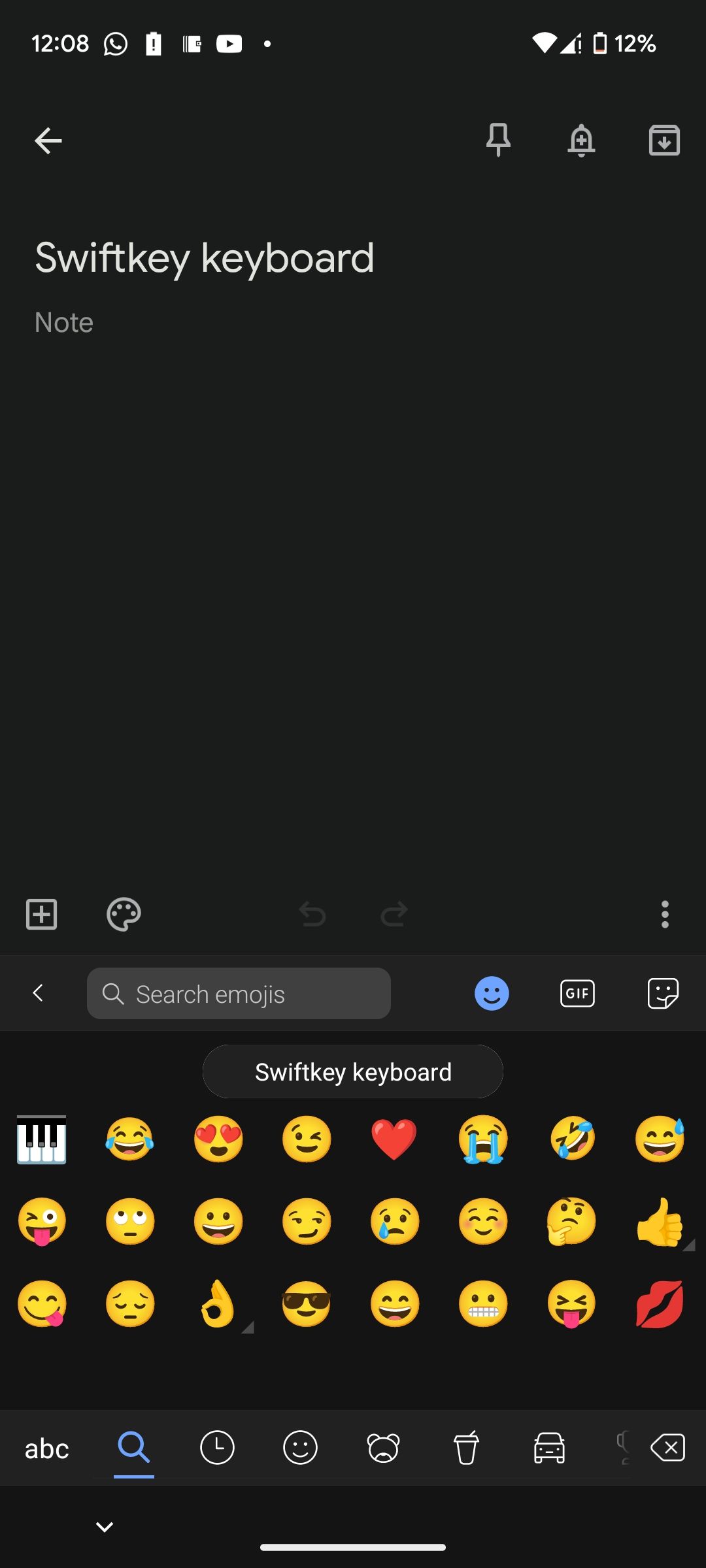 Swiftkey's emoji section