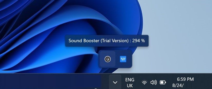 Откройте приложение Letasoft Sound Booster в системном трее Windows