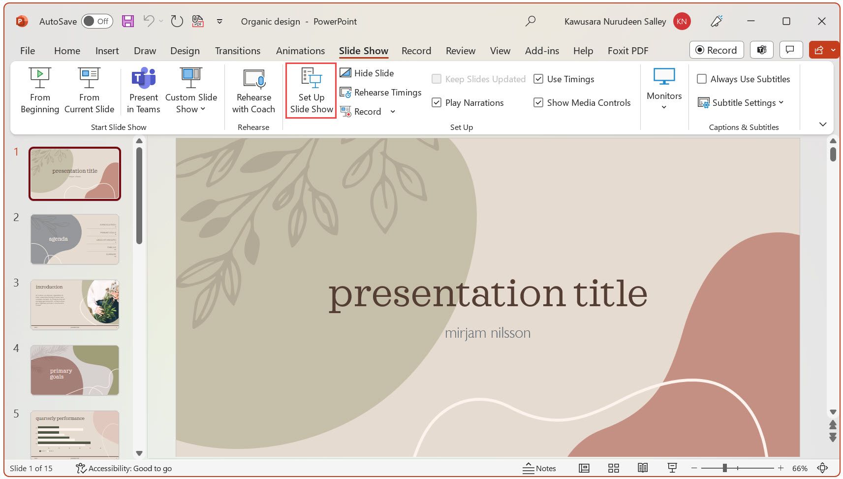 Set up slideshow in PowerPoint