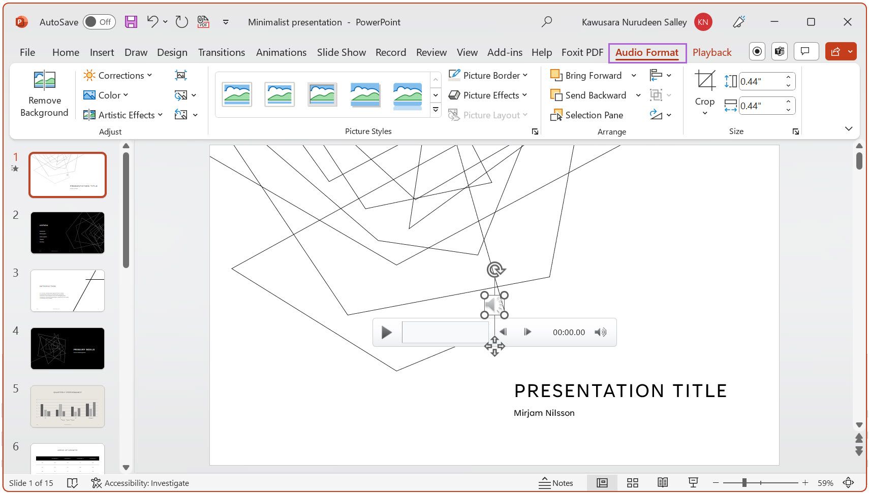 Audio Format tab in PowerPoint