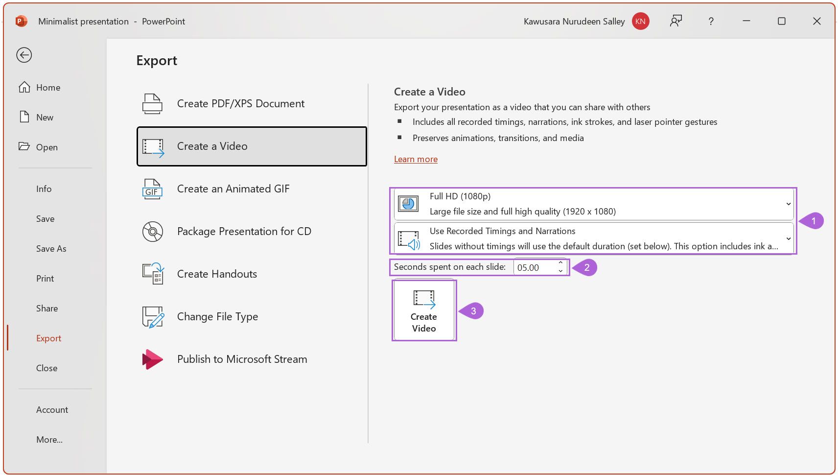 Create Video in PowerPoint